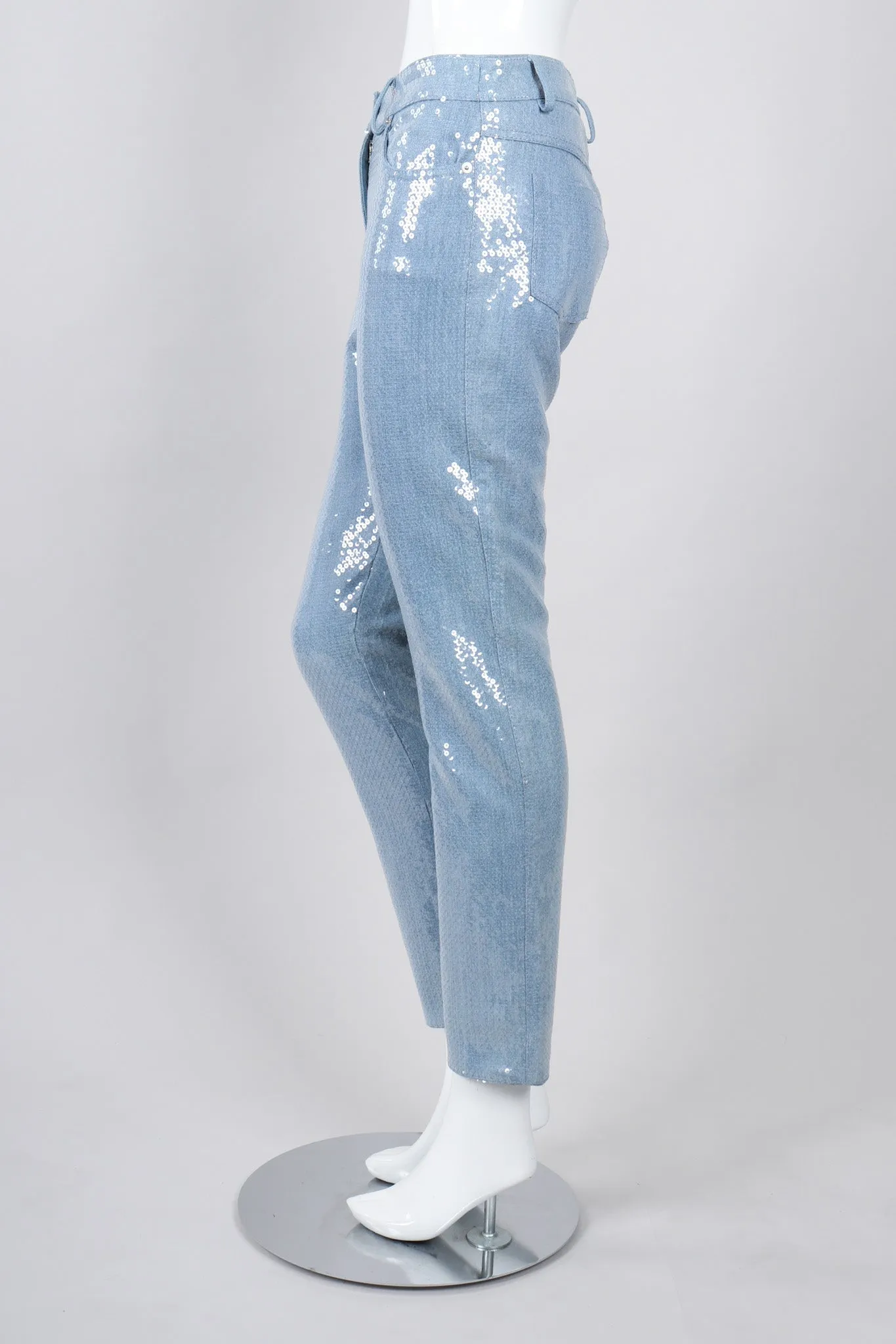 Light Wash Denim Sequin Jeans
