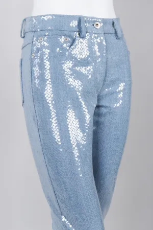 Light Wash Denim Sequin Jeans