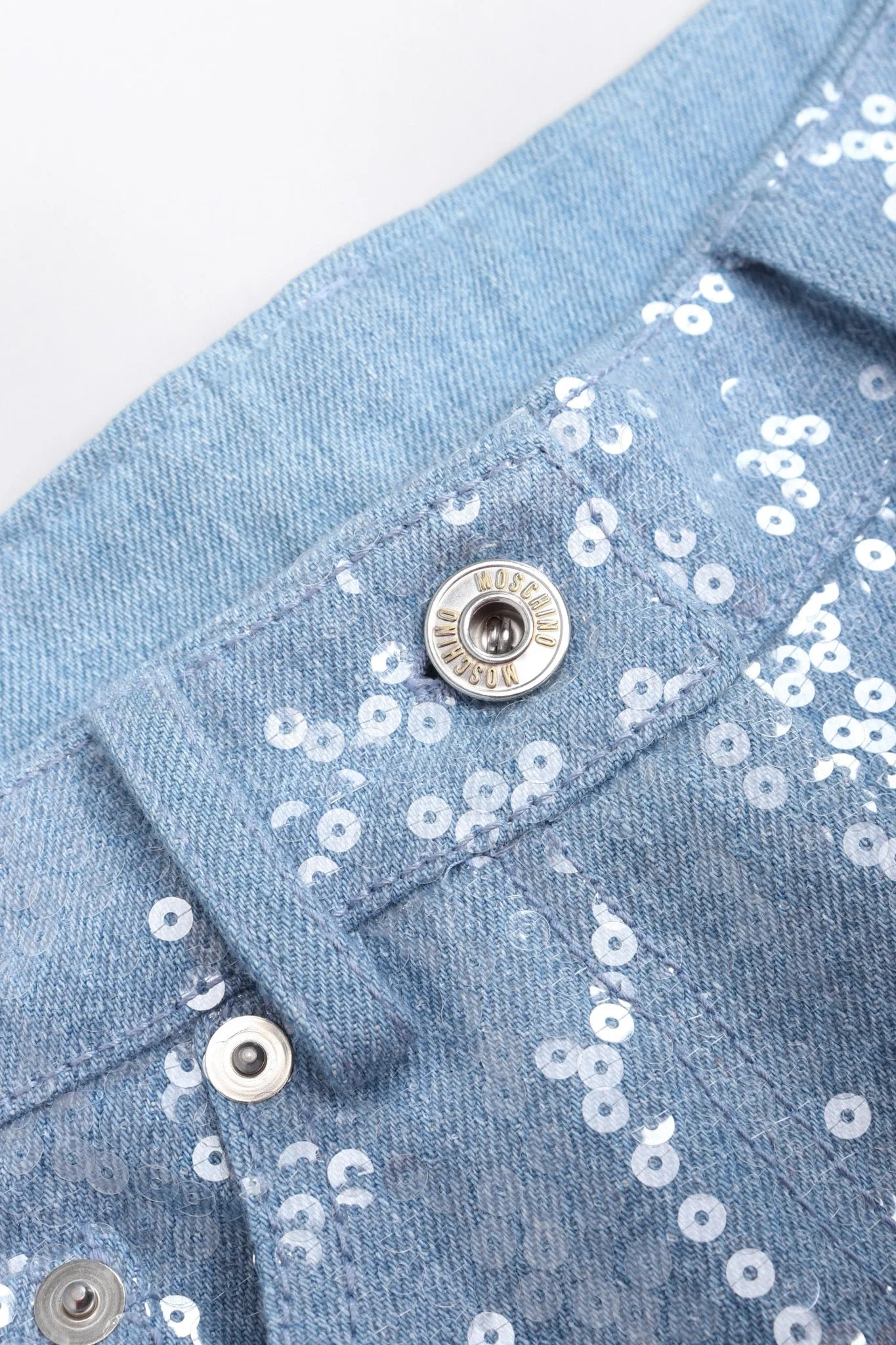 Light Wash Denim Sequin Jeans