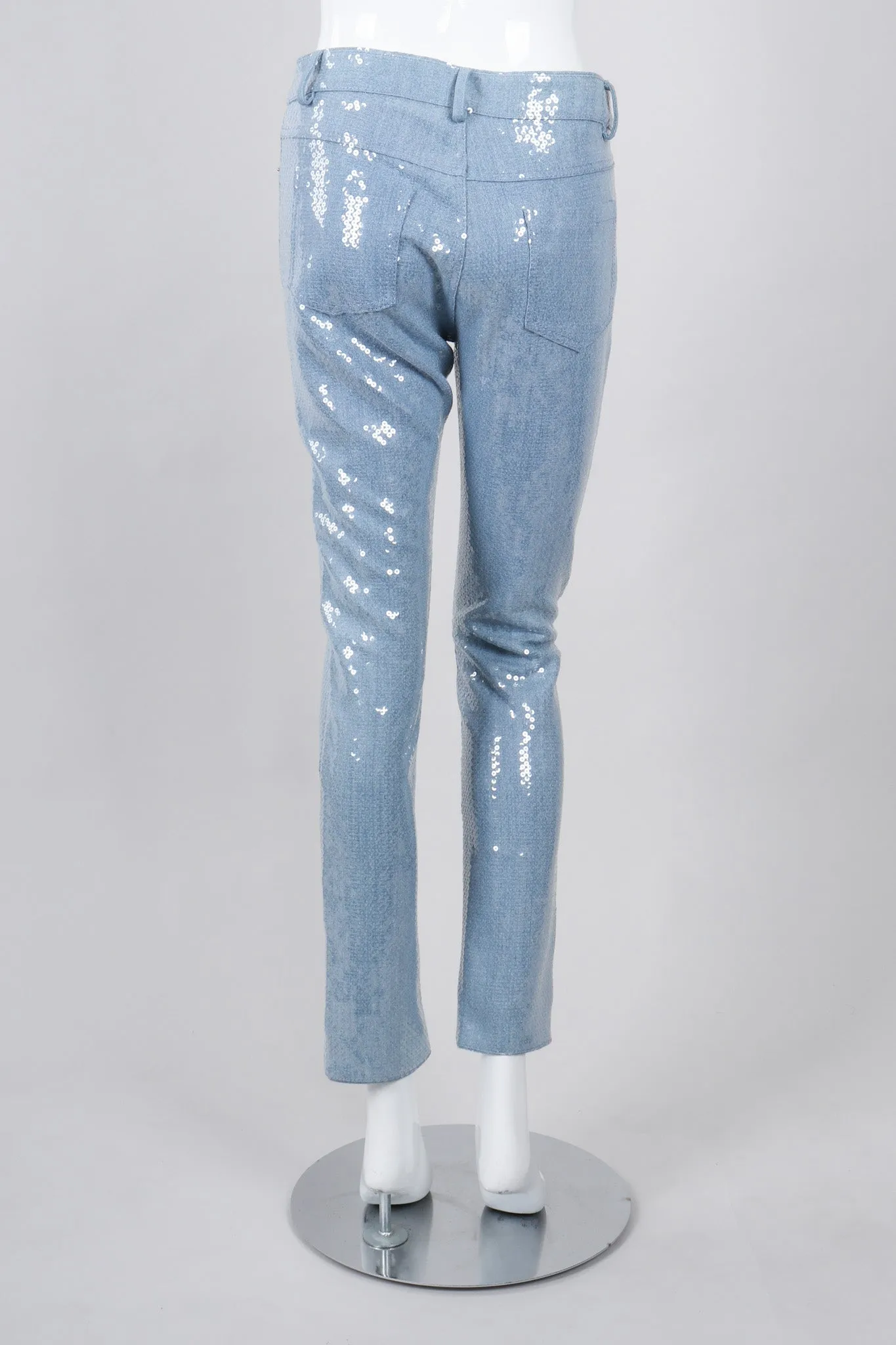 Light Wash Denim Sequin Jeans