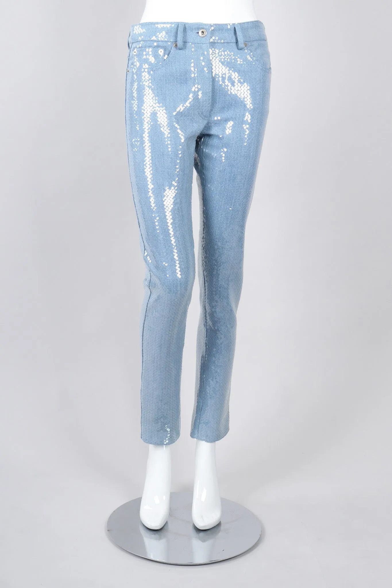Light Wash Denim Sequin Jeans