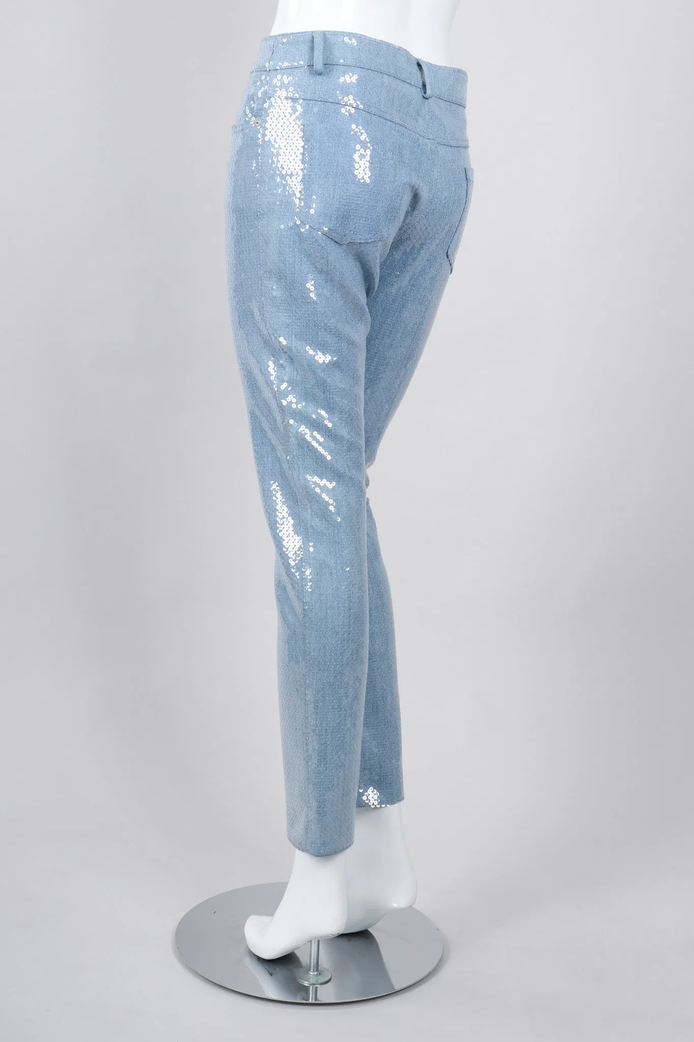 Light Wash Denim Sequin Jeans