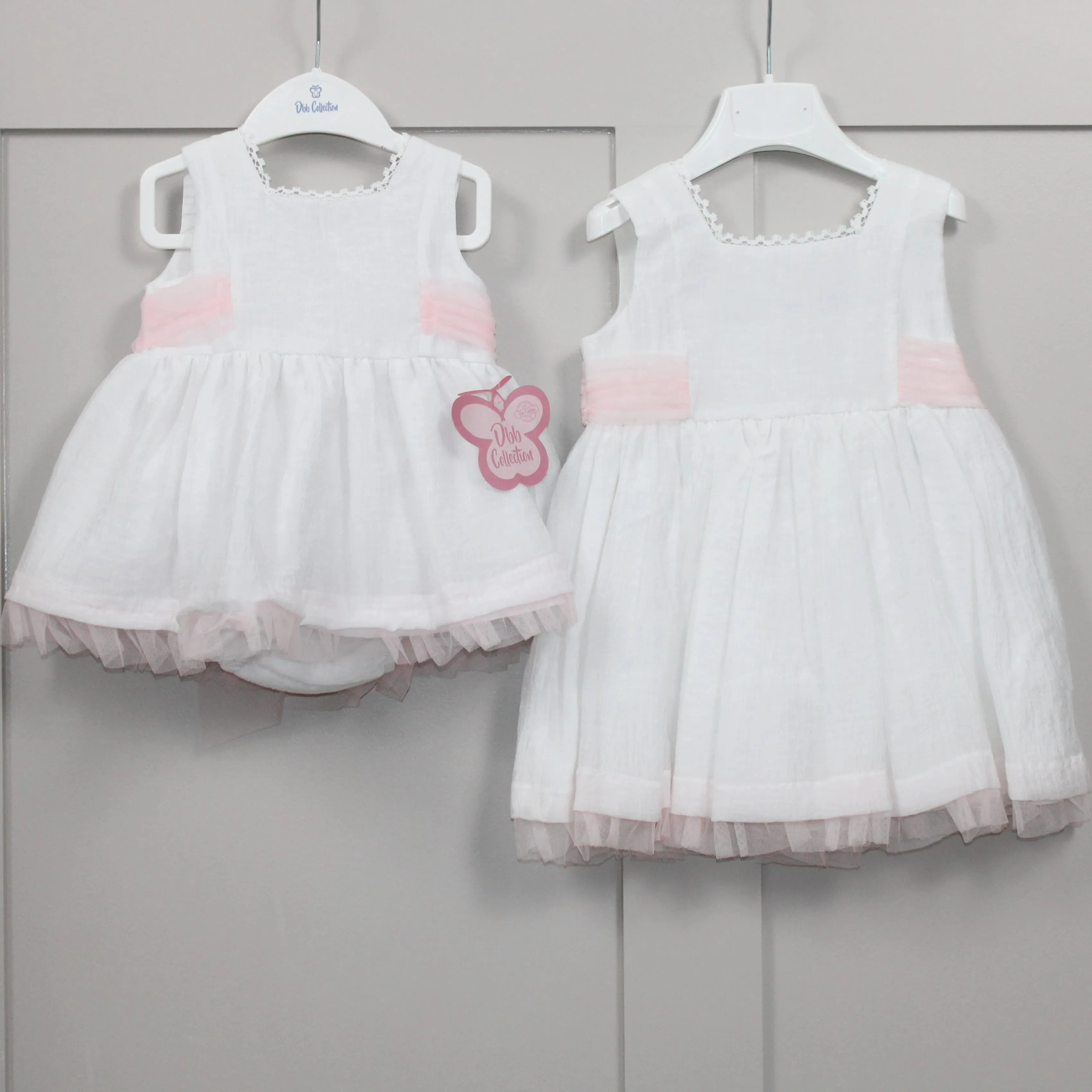 Loretta Pink Tulle Bowed Dress