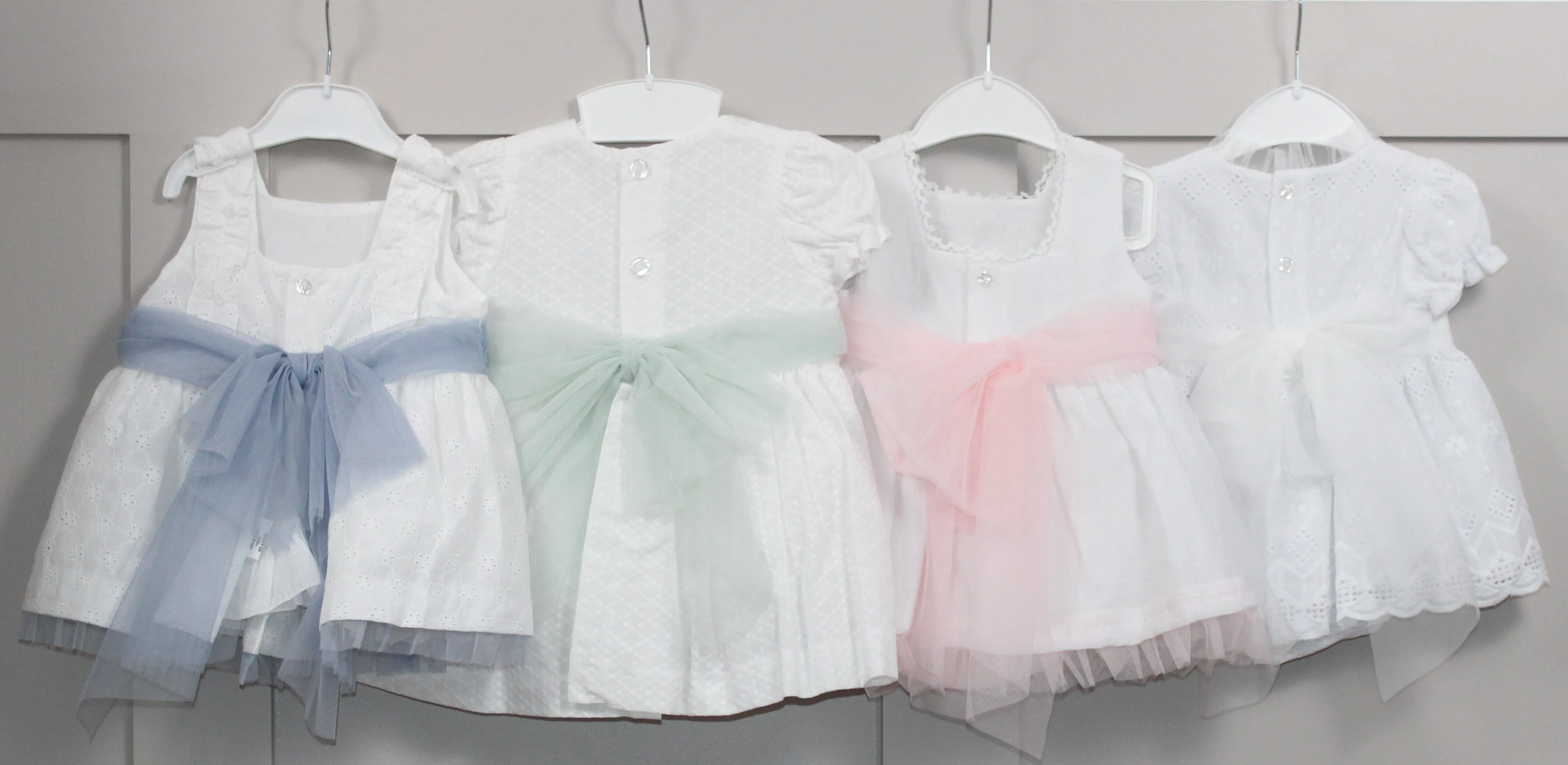 Loretta Pink Tulle Bowed Dress