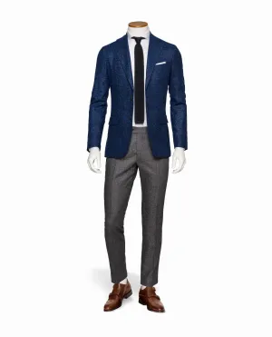 Loro Piana Bright Blue Faux Uni with Alpaca Bouclé