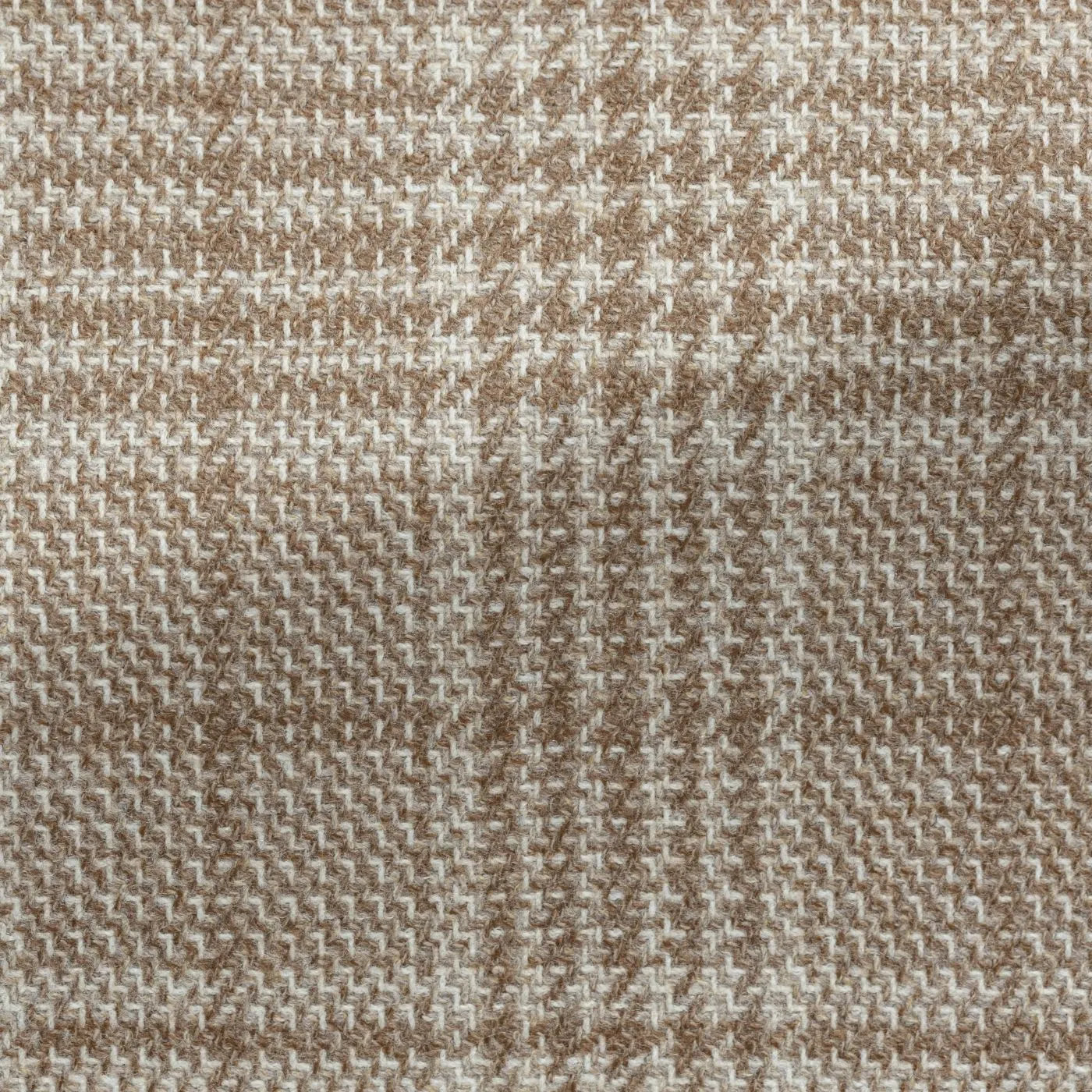 Loro Piana Capolavoro Tweed Camel & Ivory Merino Wool & Silk Glencheck