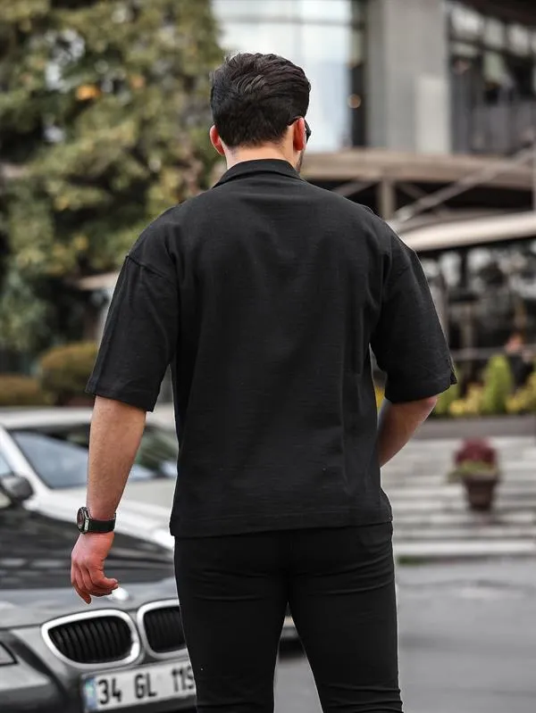 <tc>Chemise en lin premium à manches courtes avec col mao

</tc>