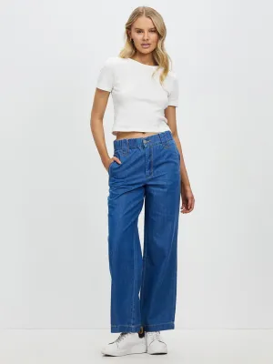 Lucia Wide Leg Pants - RODEO BLUE
