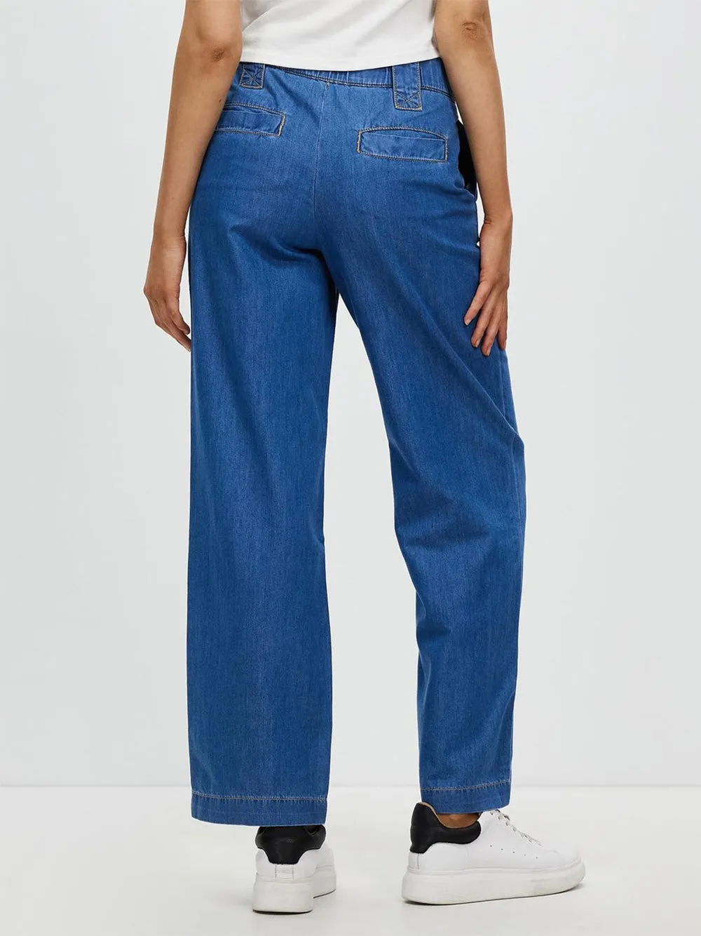 Lucia Wide Leg Pants - RODEO BLUE