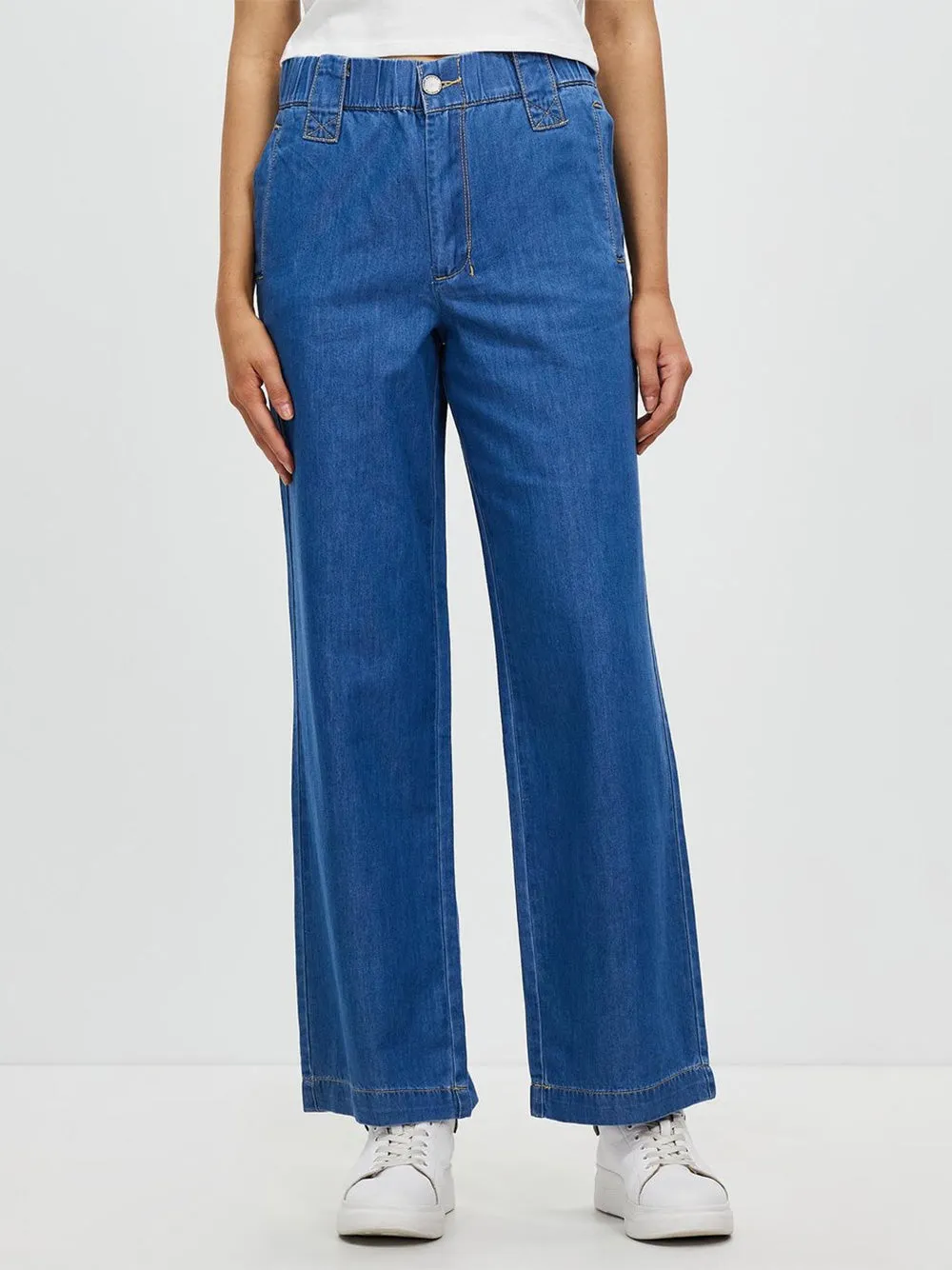 Lucia Wide Leg Pants - RODEO BLUE