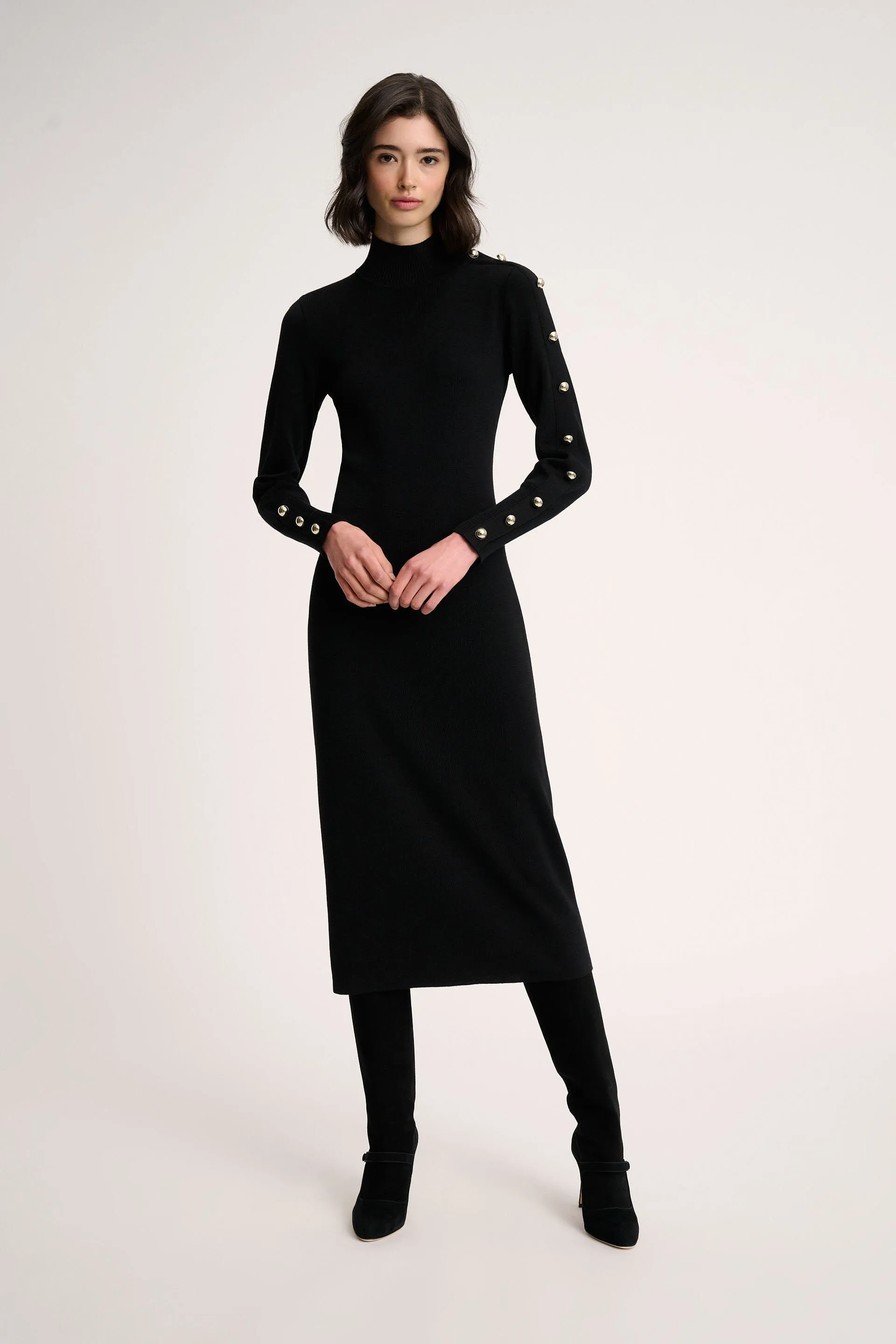 Luisa Spagnoli Mentolato Ladies Dress with Decorative Buttons