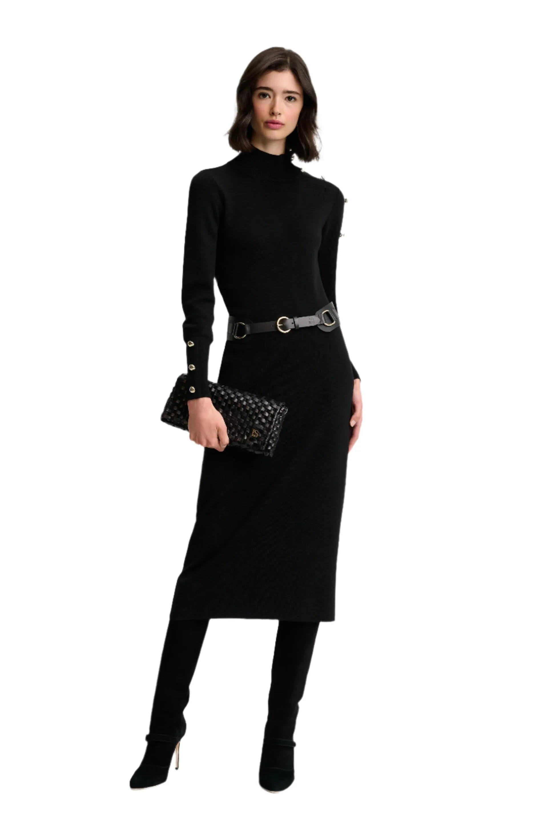 Luisa Spagnoli Mentolato Ladies Dress with Decorative Buttons