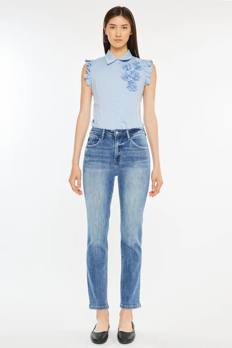 Maddy High Rise Slim Straight Leg Jeans