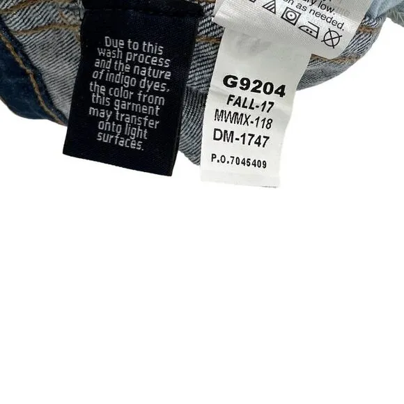Madewell 10&quot; High-Rise Skinny Blue Denim Jeans Chewed-Hem Edition Size 28 Tall