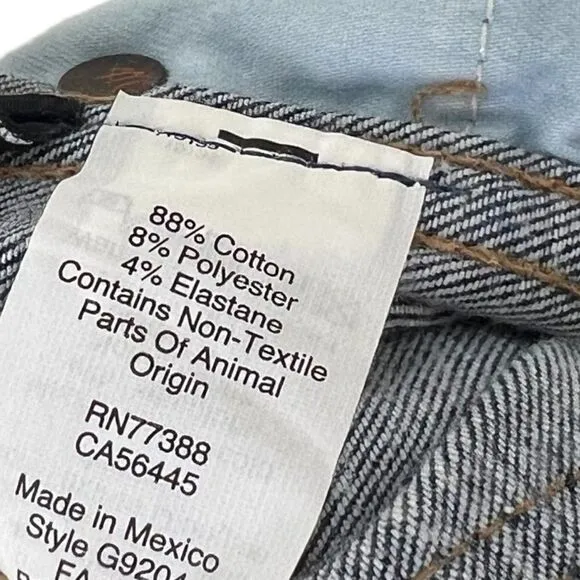 Madewell 10&quot; High-Rise Skinny Blue Denim Jeans Chewed-Hem Edition Size 28 Tall
