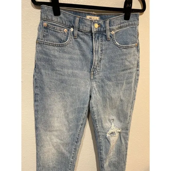 Madewell 27W 'The Perfect Vintage Crop' in Rosabelle Wash Denim Blue Jeans