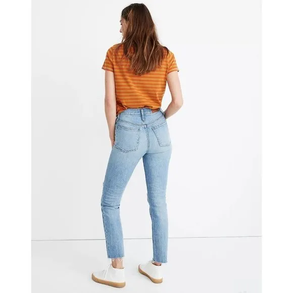 Madewell 27W 'The Perfect Vintage Crop' in Rosabelle Wash Denim Blue Jeans