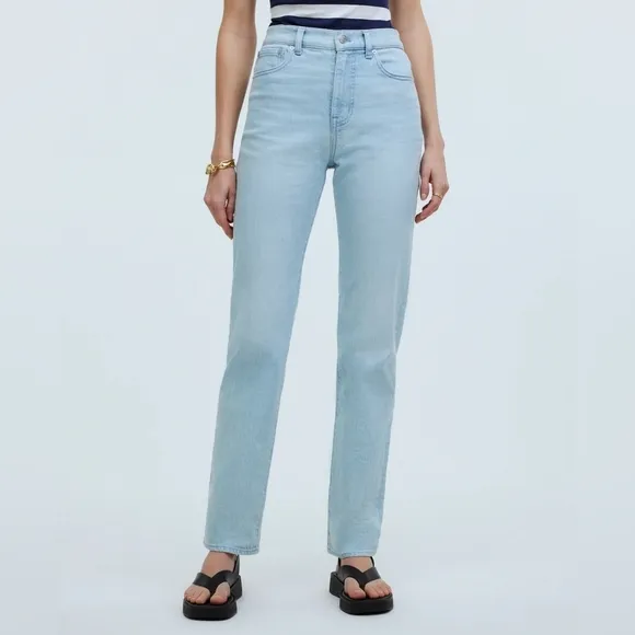 Madewell 90s Straight Jean Women's 25 Icy Light Wash Denim Like New