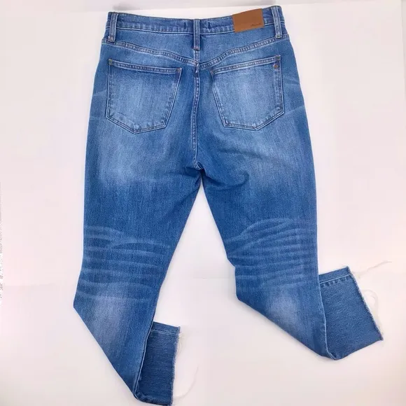 Madewell High-Rise Slim Crop Distressed Boyjean Dover Wash Size 27