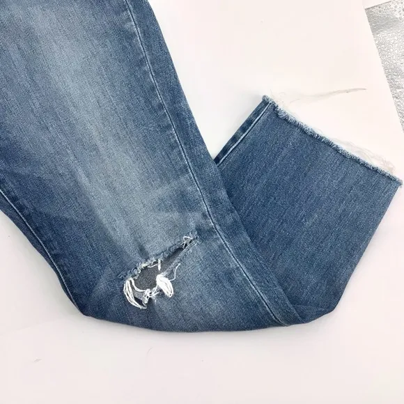 Madewell High-Rise Slim Crop Distressed Boyjean Dover Wash Size 27