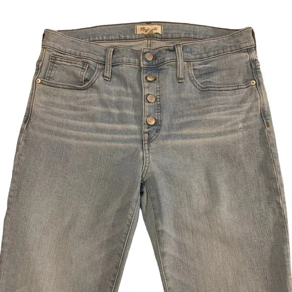 Madewell Jeans Light Wash High Rise Skinny Distressed Size 32