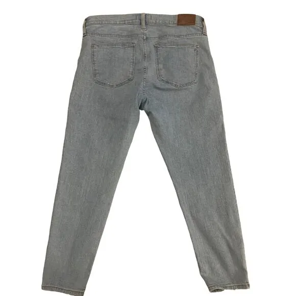 Madewell Jeans Light Wash High Rise Skinny Distressed Size 32