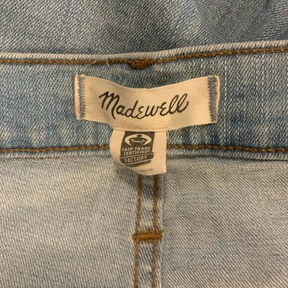 Madewell Jeans Light Wash High Rise Skinny Distressed Size 32