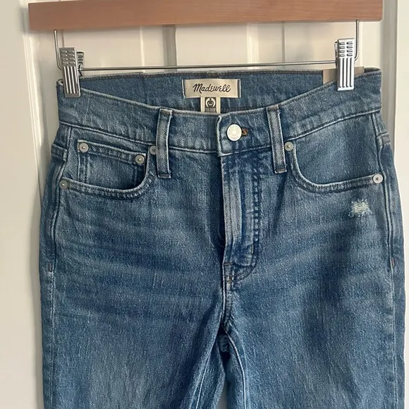 Madewell New Mid-Rise Perfect Vintage Jean Ainsdale Wash Knee-Rip Edition 23 NWT