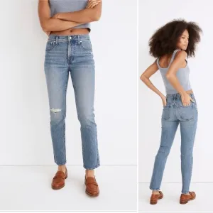 Madewell New Mid-Rise Perfect Vintage Jean Ainsdale Wash Knee-Rip Edition 23 NWT