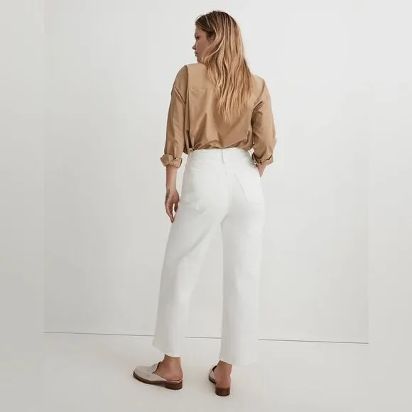 Madewell NWT Tall Perfect Vintage Wide-Leg Crop Jeans Size 27T in Tile White