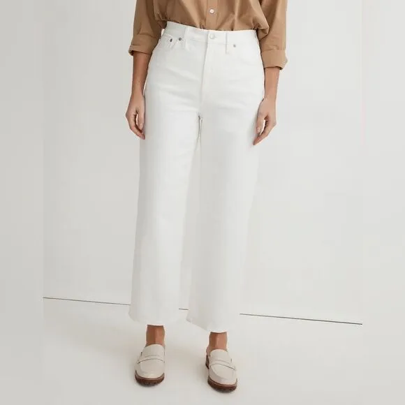 Madewell NWT Tall Perfect Vintage Wide-Leg Crop Jeans Size 27T in Tile White