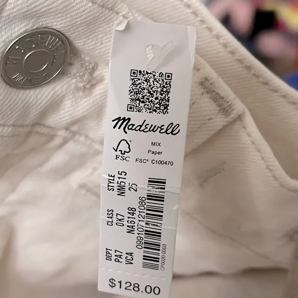 Madewell NWT The 90s Straight Jeans Size 25 in Vintage Canvas