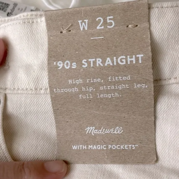 Madewell NWT The 90s Straight Jeans Size 25 in Vintage Canvas