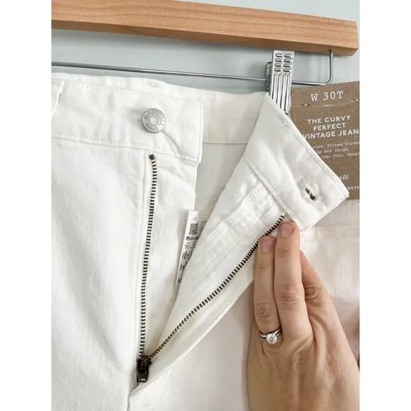 Madewell | NWT | The Tall Curvy Perfect Vintage Jean in Tile White | Sz 30T