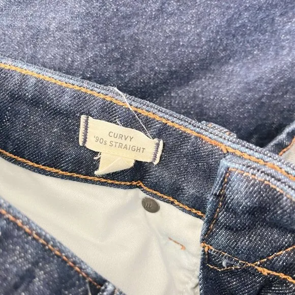 Madewell The Curvy 90s Straight Leg Jeans Size 27 Dark Wash