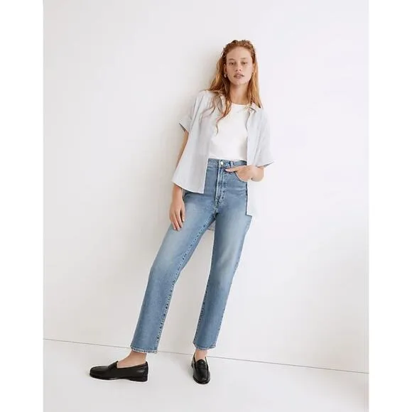 Madewell The Perfect Vintage Straight Crop Jeans High Rise Medium Wash Size 27