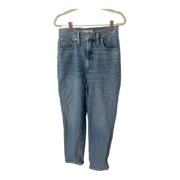 Madewell The Perfect Vintage Straight Crop Jeans High Rise Medium Wash Size 27
