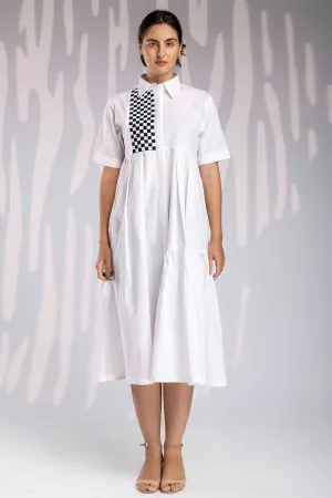 Matted Long Dress - White