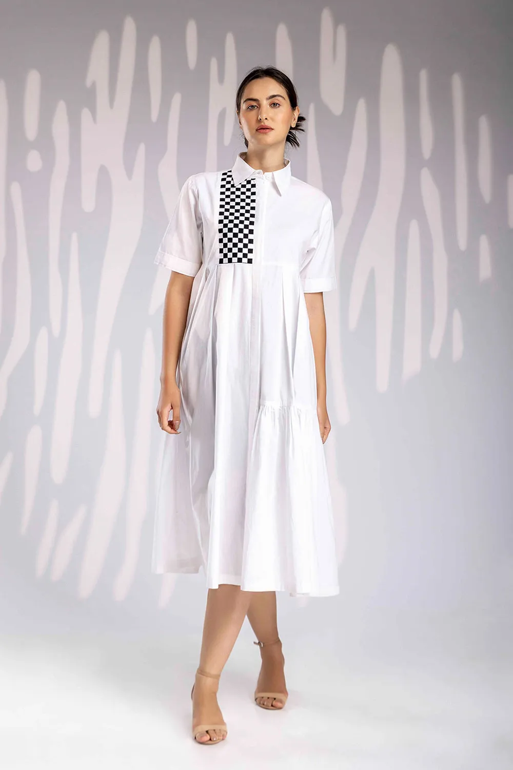 Matted Long Dress - White