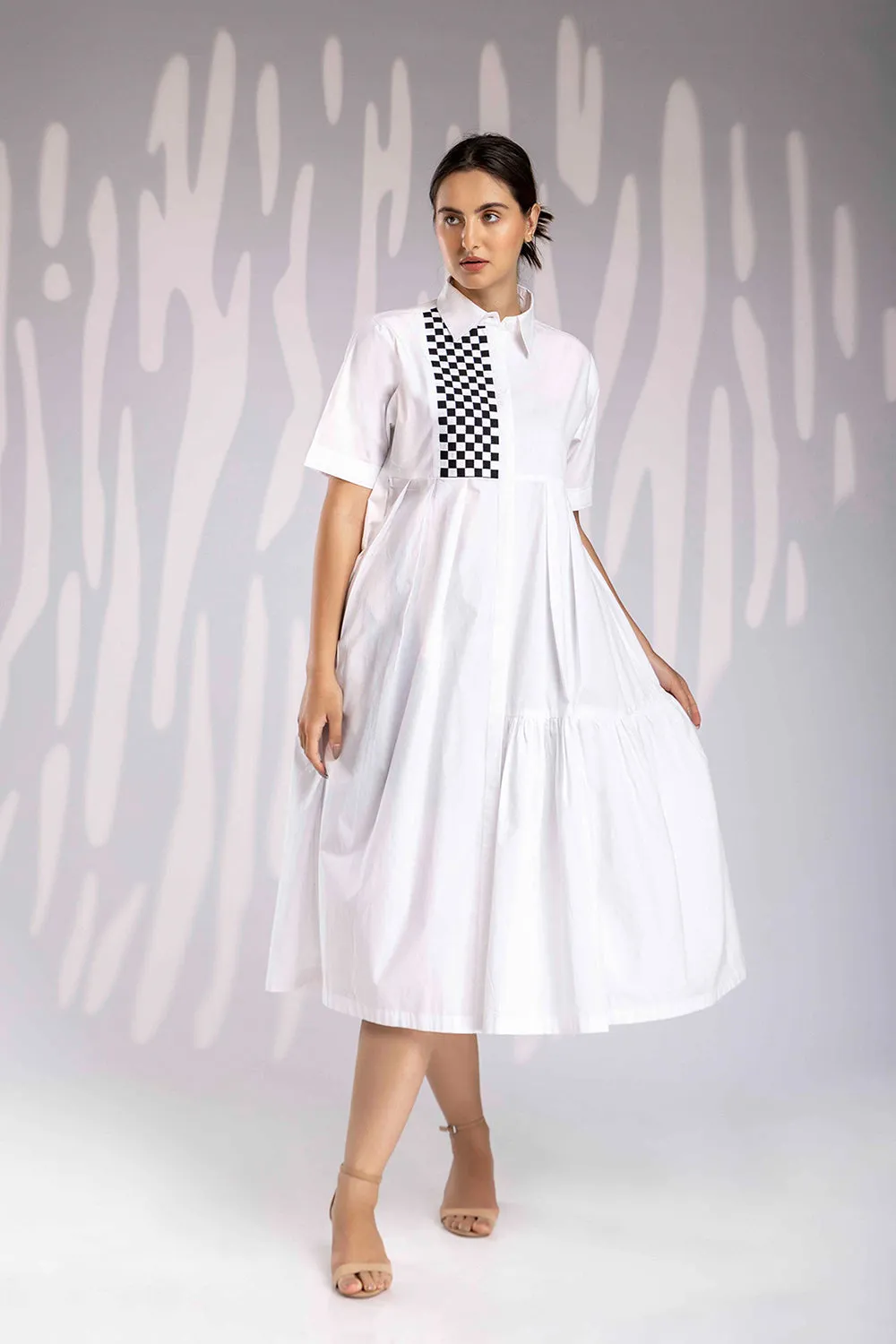 Matted Long Dress - White