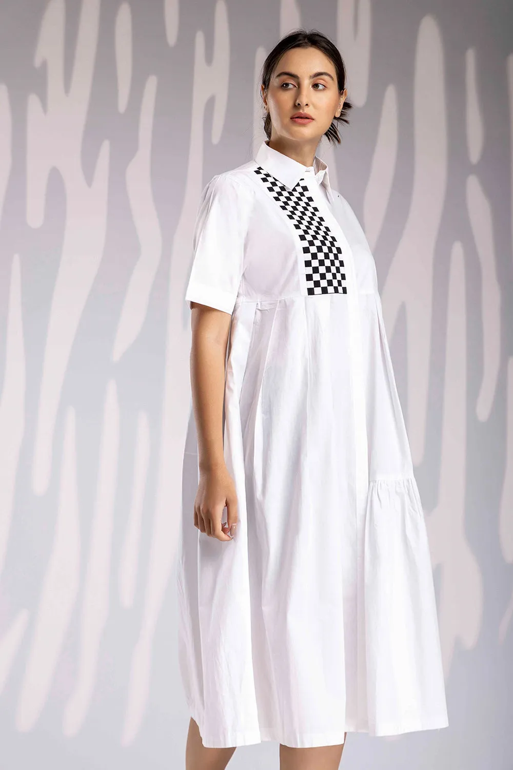 Matted Long Dress - White