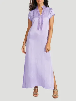 Meg 54" Cap Sleeve Caftan in Lilac