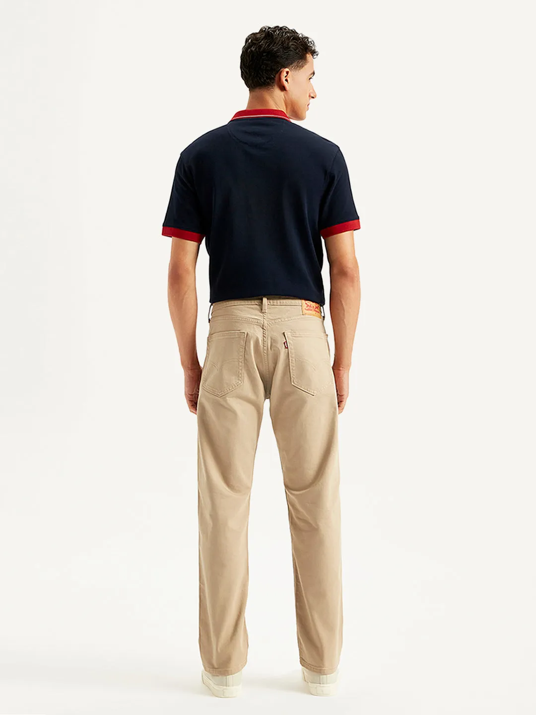 Men's 505 Beige Regular Fit Mid Rise Jeans