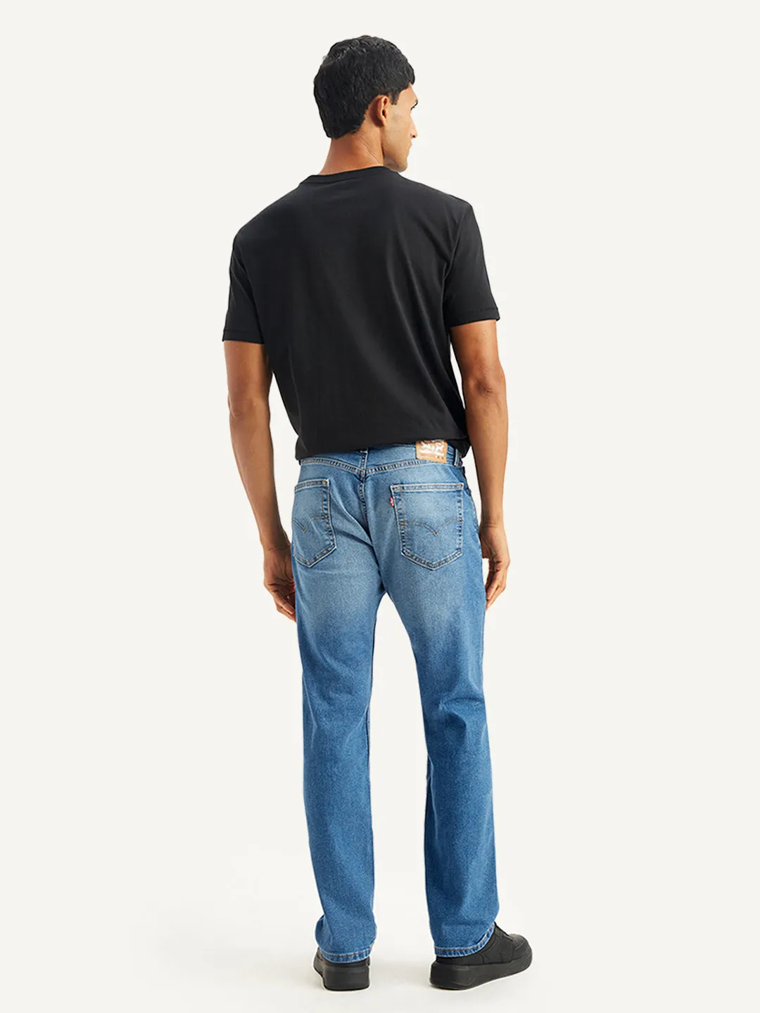 Men's 505 Blue Straight Fit Mid Rise Jeans
