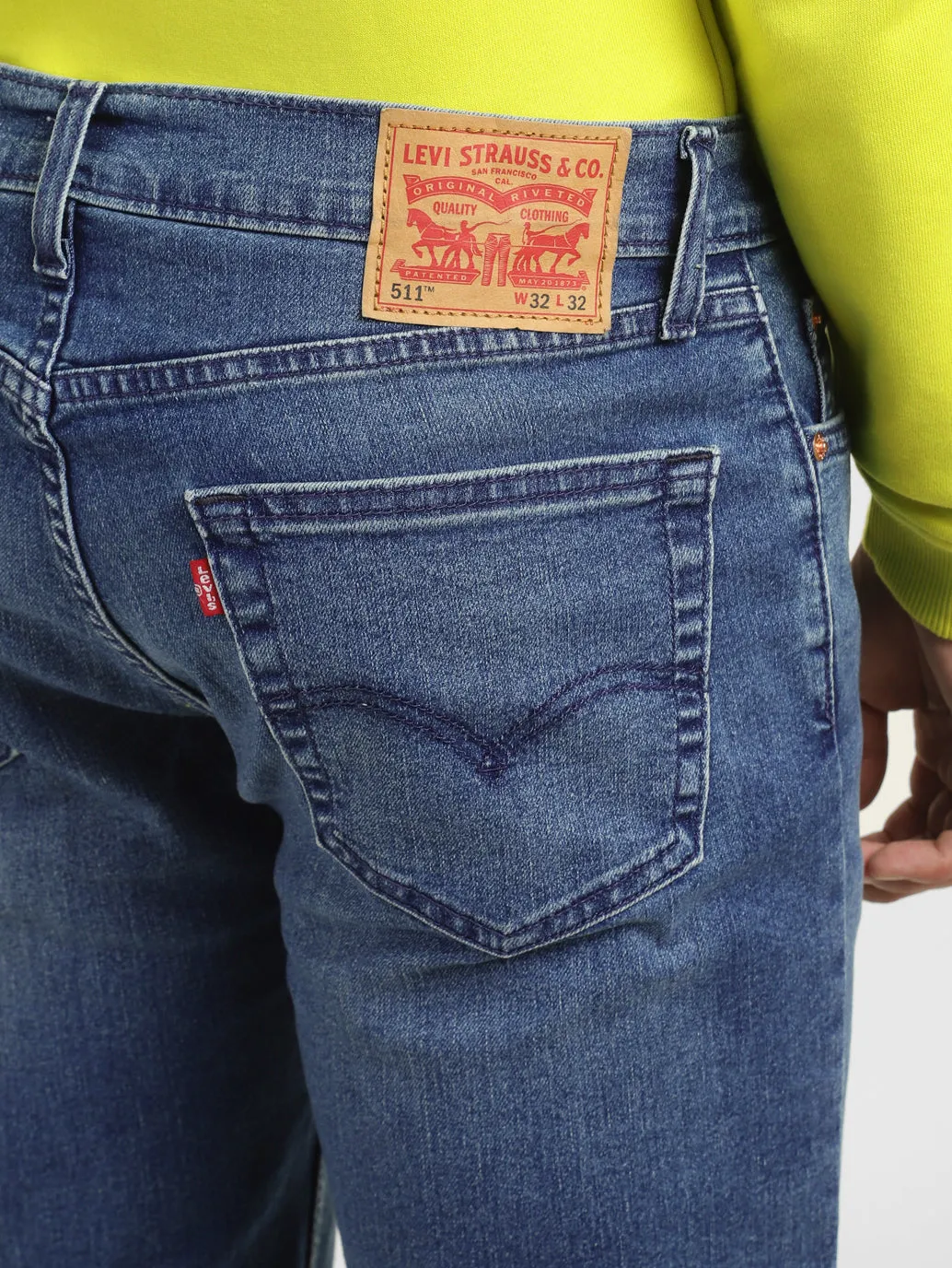 Men's 511 Blue Slim Fit Mid Rise Jeans