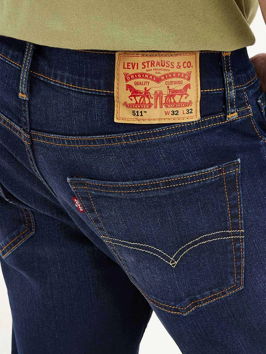 Men's 511 Dark Blue Slim Fit Mid Rise Jeans