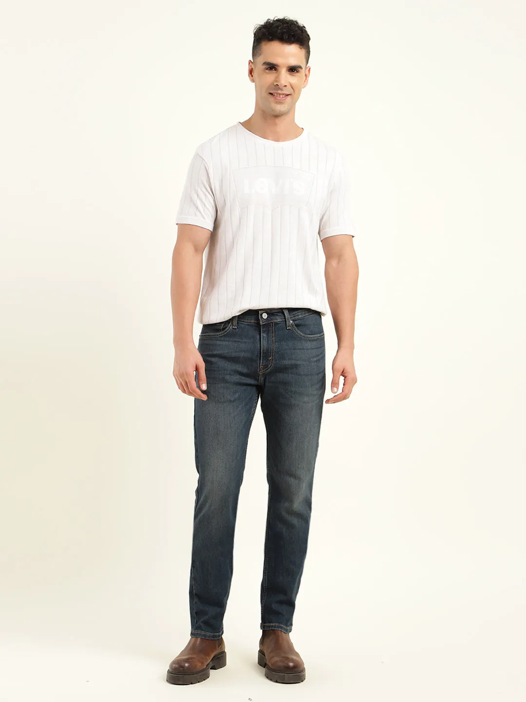 Men's 511 Navy Blue Slim Fit Mid Rise Jeans
