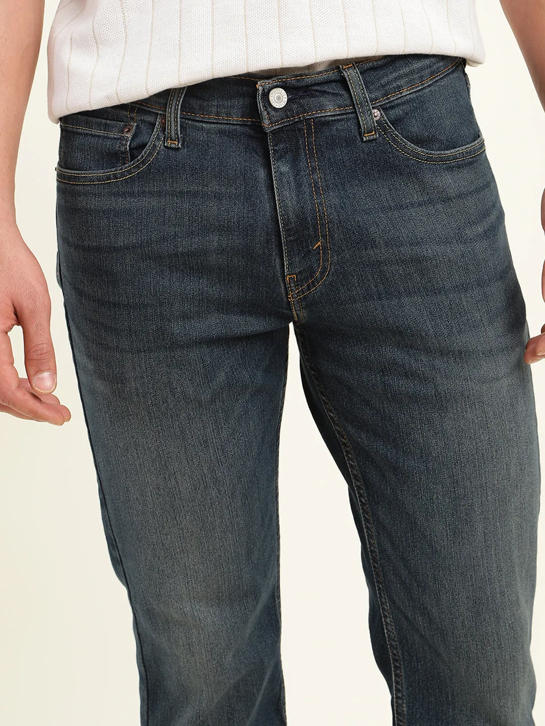 Men's 511 Navy Blue Slim Fit Mid Rise Jeans