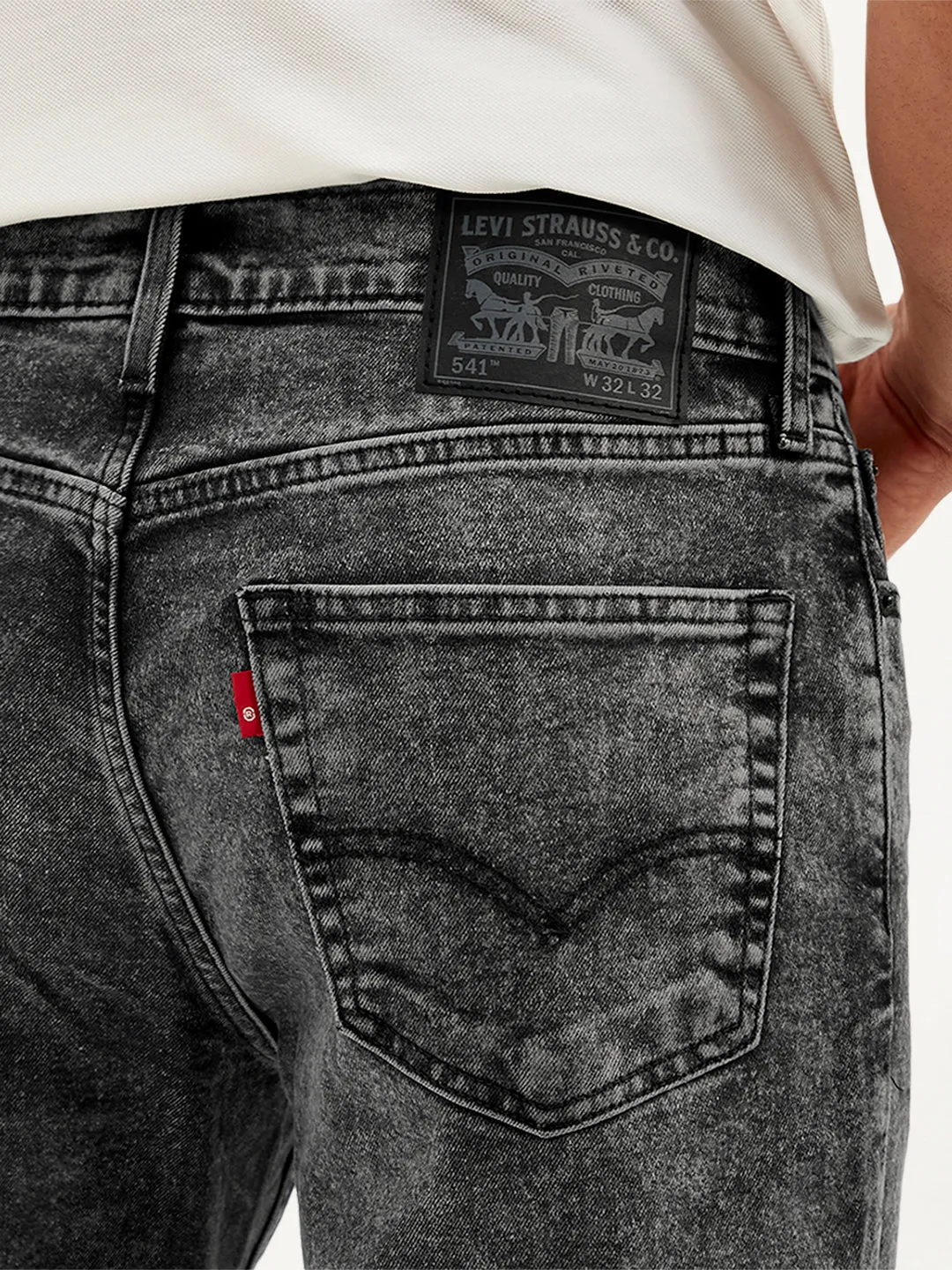 Men's 541 Grey Athletic Tapered Fit Mid Rise Jeans