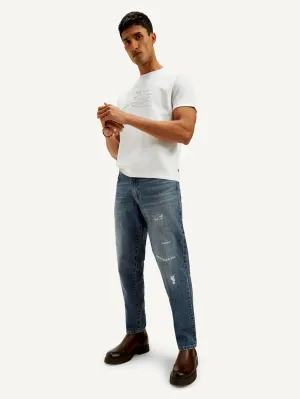 Men's 550'92 Blue Relaxed Tapered Fit Mid Rise Jeans